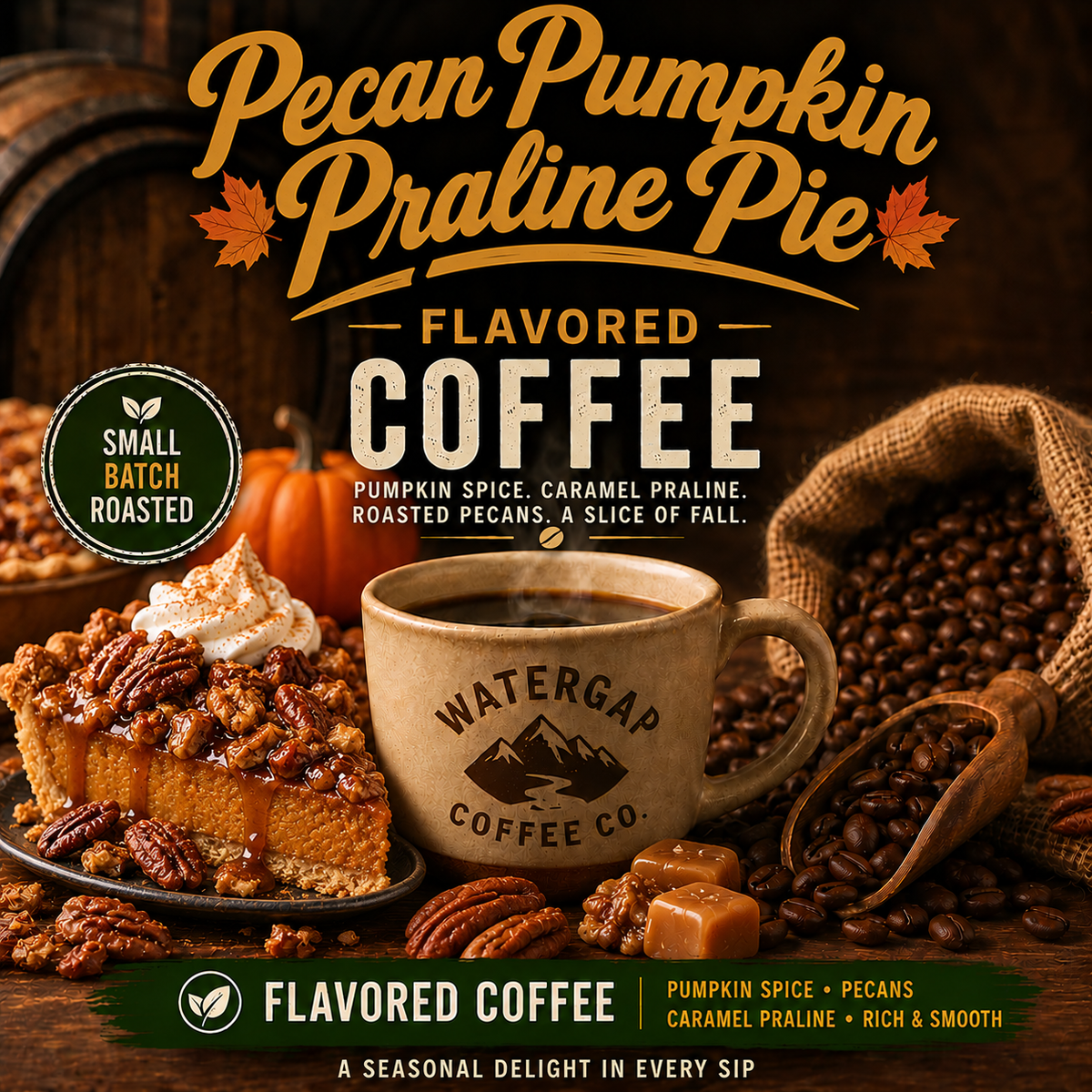 Pecan Pumpkin Praline Pie